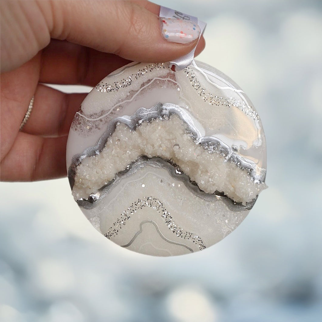 White + Silver Ornament