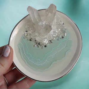 Seafoam + Platinum Ring Dish
