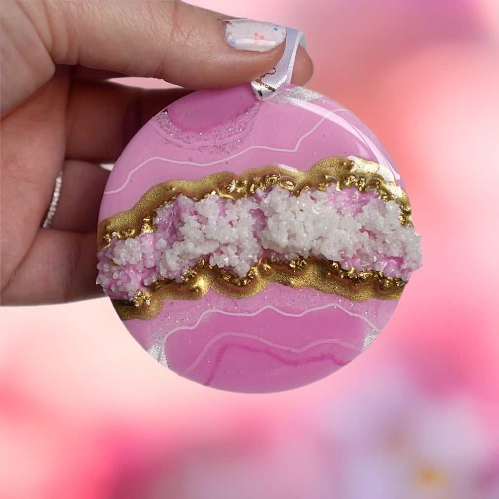 Cool Pink + Gold Ornament