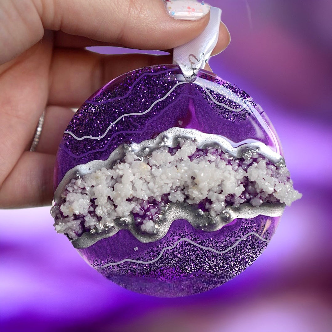 Warm Purple + Silver Ornament