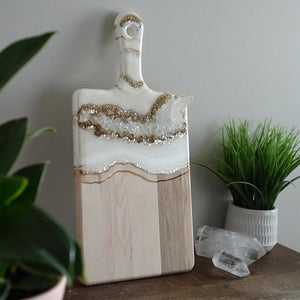 Crystal Inspired Charcuterie Board - White & Gold