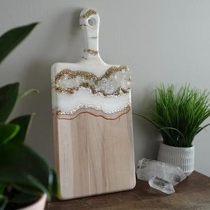 Crystal Inspired Charcuterie Board - White & Gold