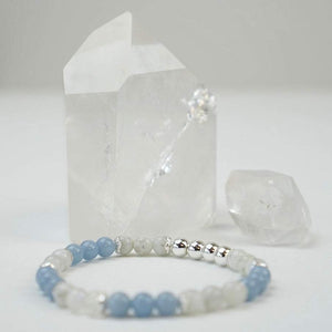 Gemstone Bracelet - Moonstone, Angelite & Hematite