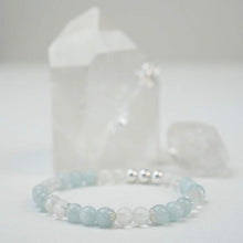 Load image into Gallery viewer, Gemstone Bracelet - Aquamarine &amp; Clear Quartz
