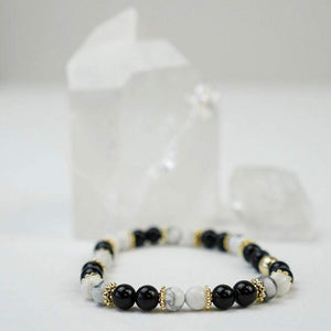 Gemstone Bracelet - Black Onyx & Howlite